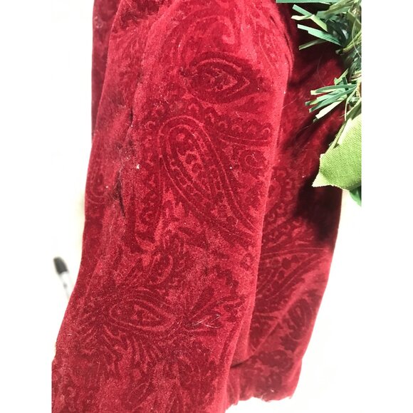 Porcelain Face Santa Claus Figurine Tree Topper Red Velvet & Faux Fur Coat 18" - Picture 7 of 11